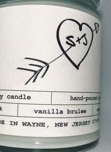 HEARTS + ARROW INITIALS Candle (Personalized)