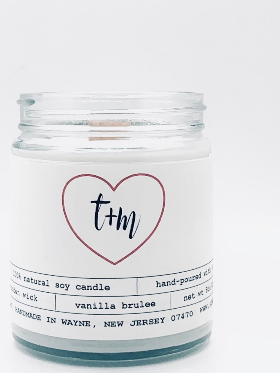 RED HEART INITIALS Candle
