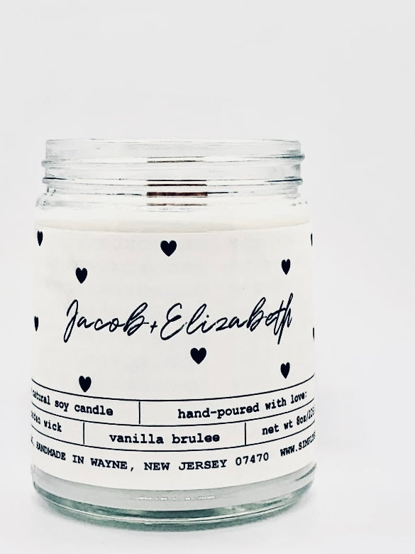 HEARTS + NAMES Candle (Personalized)