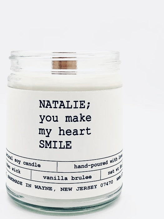 YOU MAKE MY HEART SMILE Candle (Personalized)