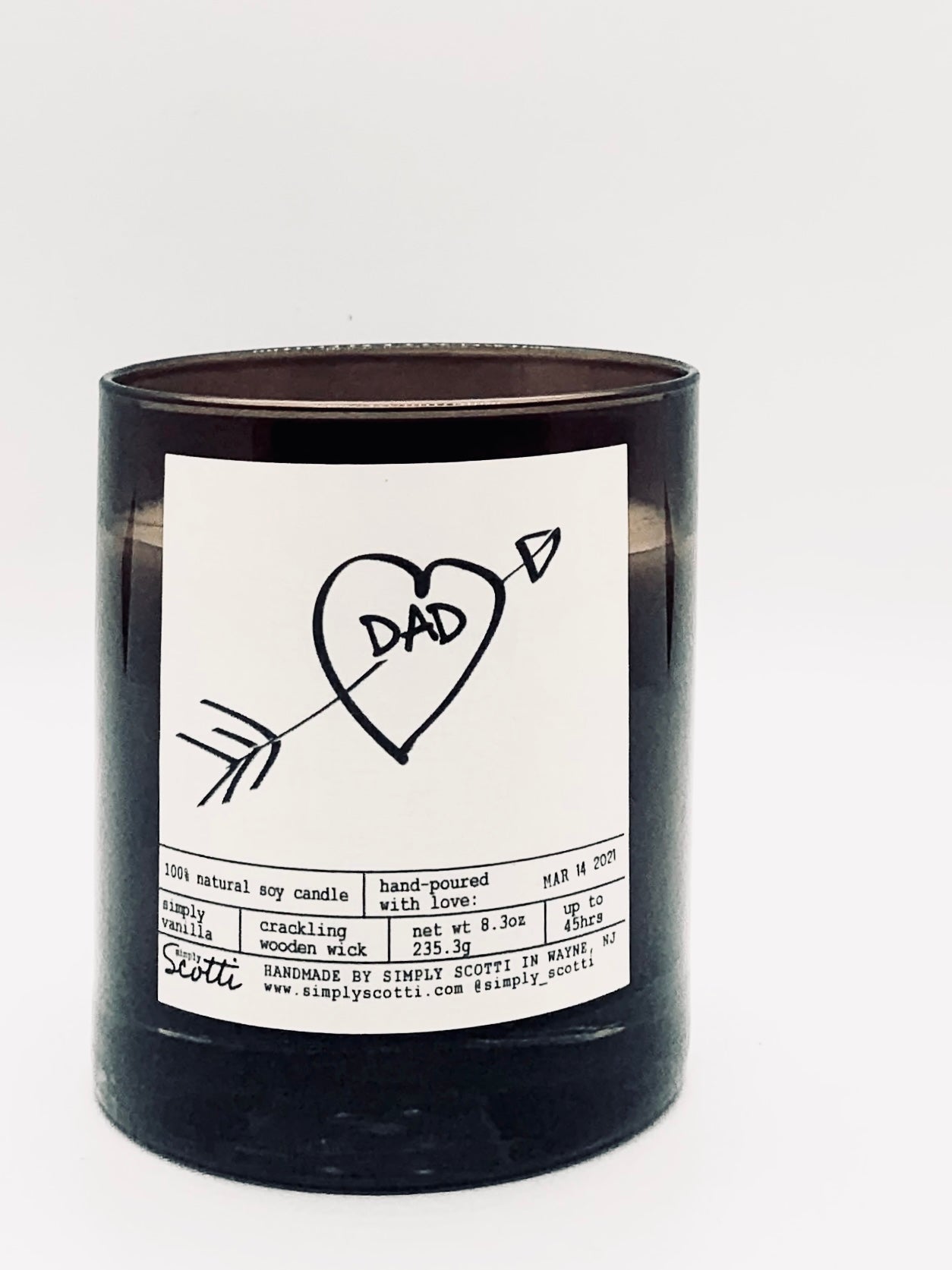 DAD Heart + Arrow Candle