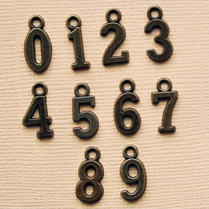 ANTIQUE BRONZE NUMBER CHARM