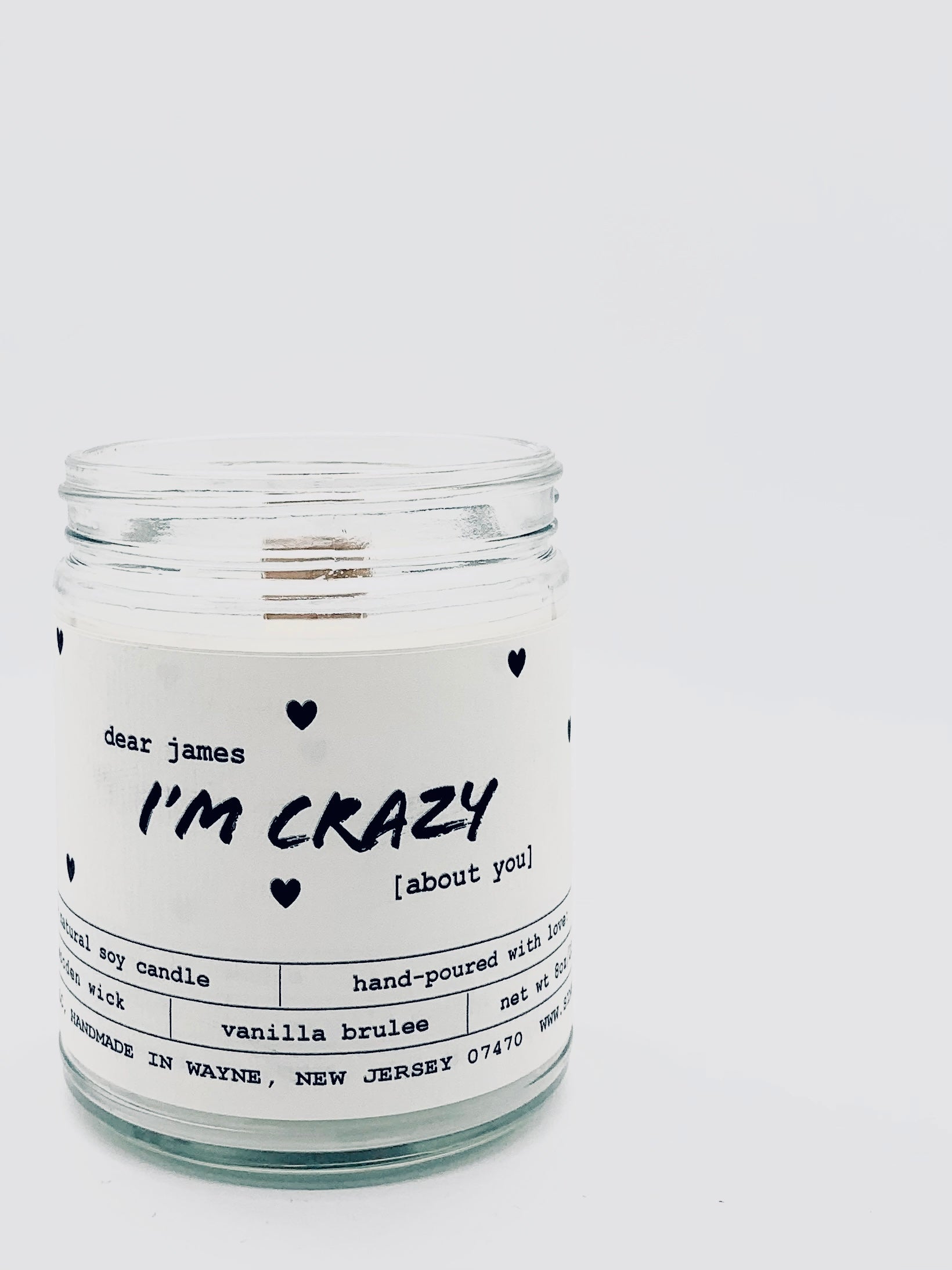 CRAZY ABOUT YOU Candle (Personalized)