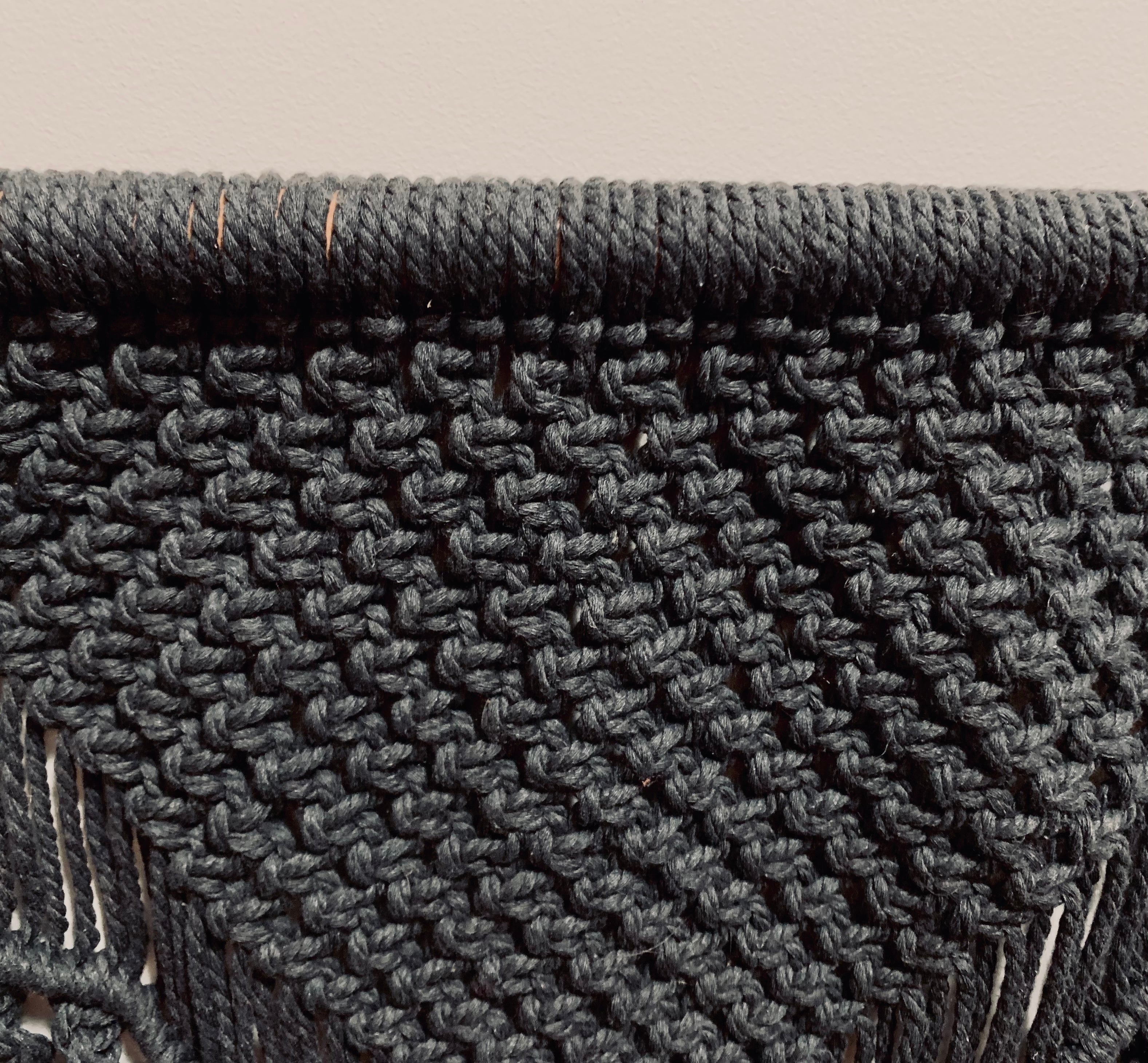 Handmade Cotton Macramé Wall Hanging (Charcoal)