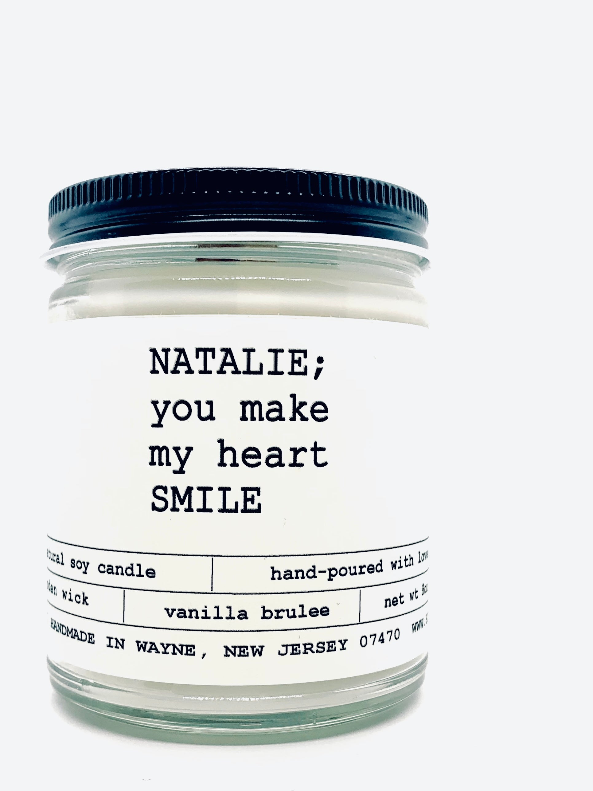 YOU MAKE MY HEART SMILE Candle (Personalized)