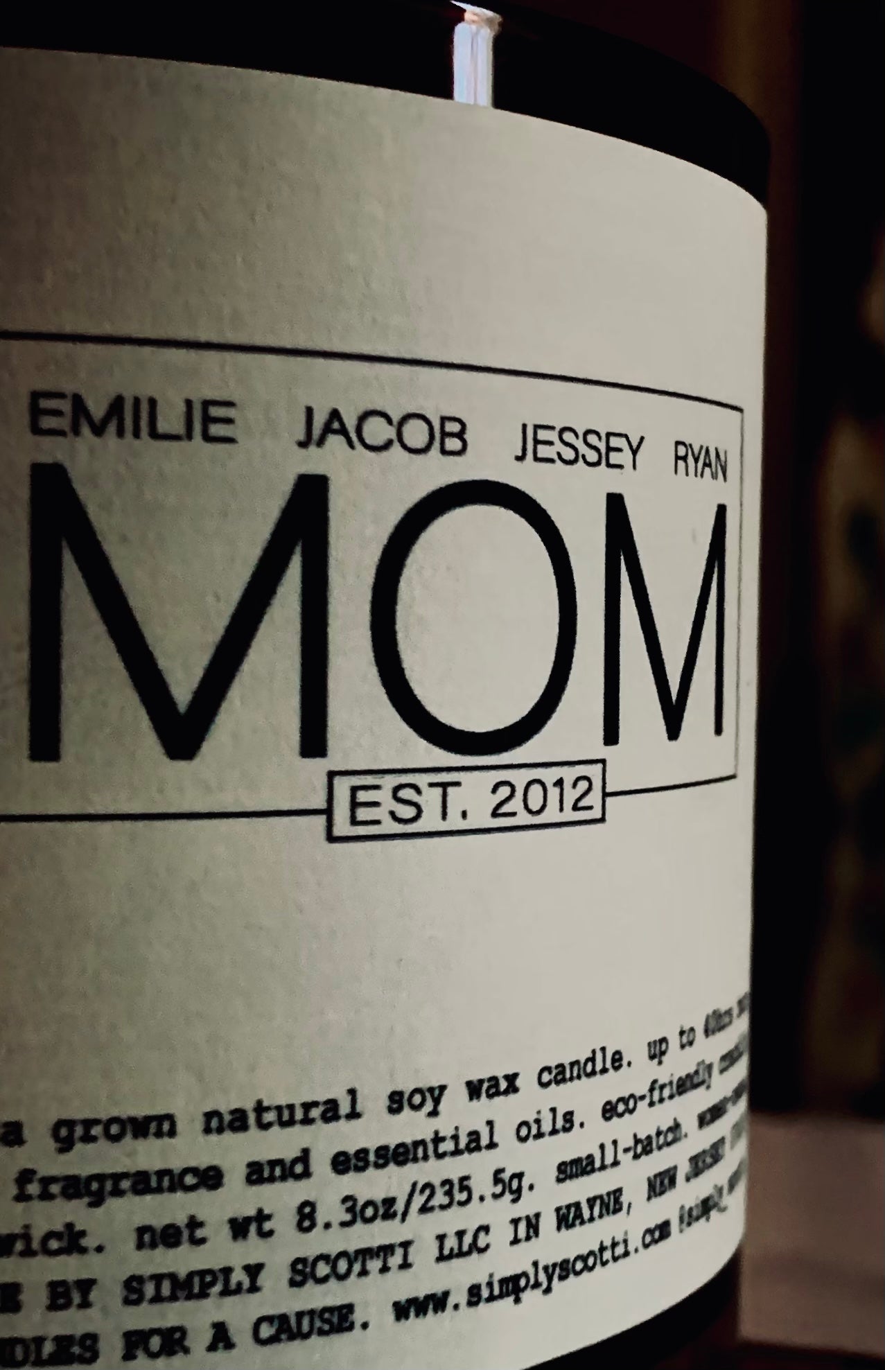 MOM EST. Candle (Personalized)