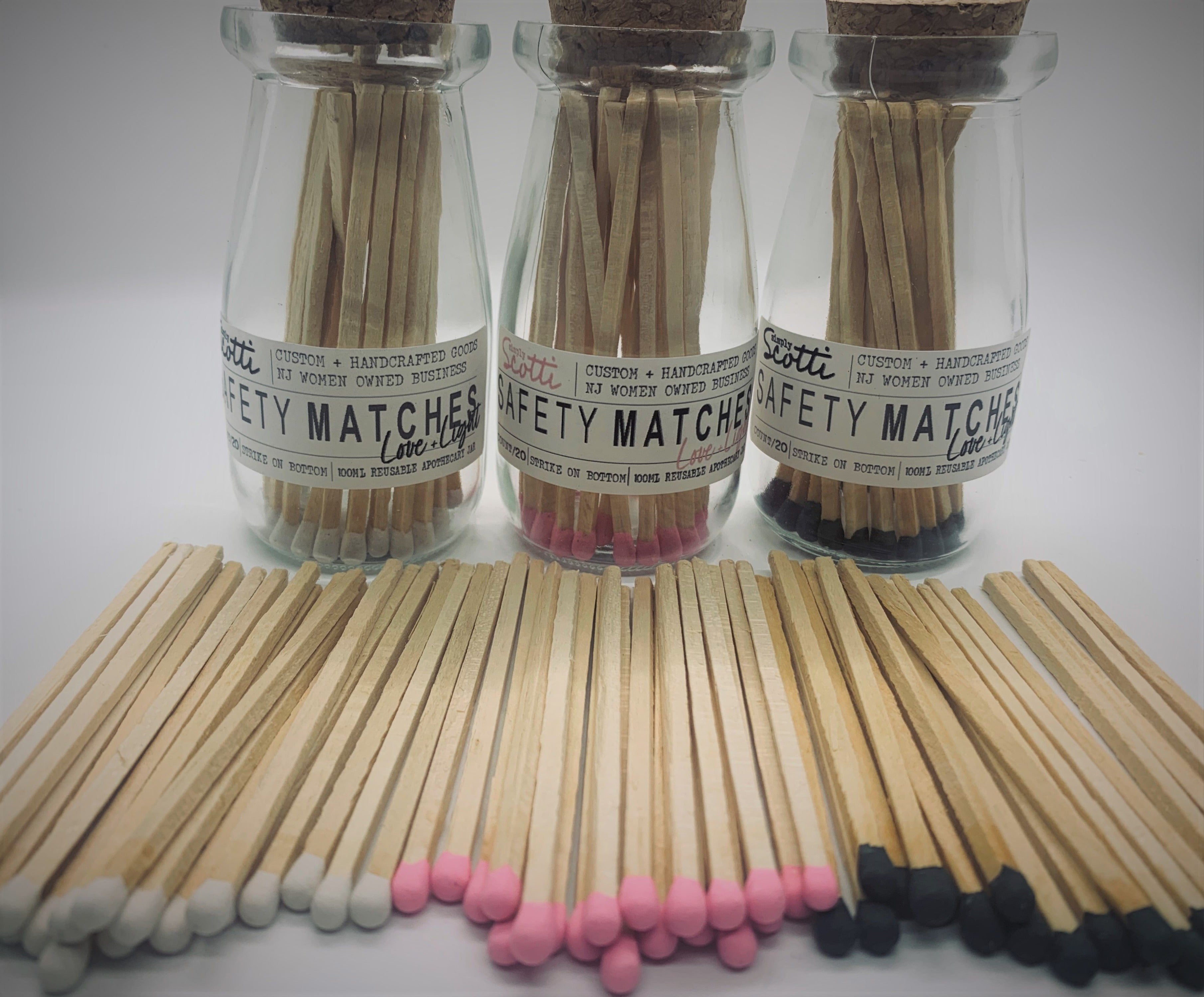 Color-Tipped Safety Matches + Apothecary Bottle