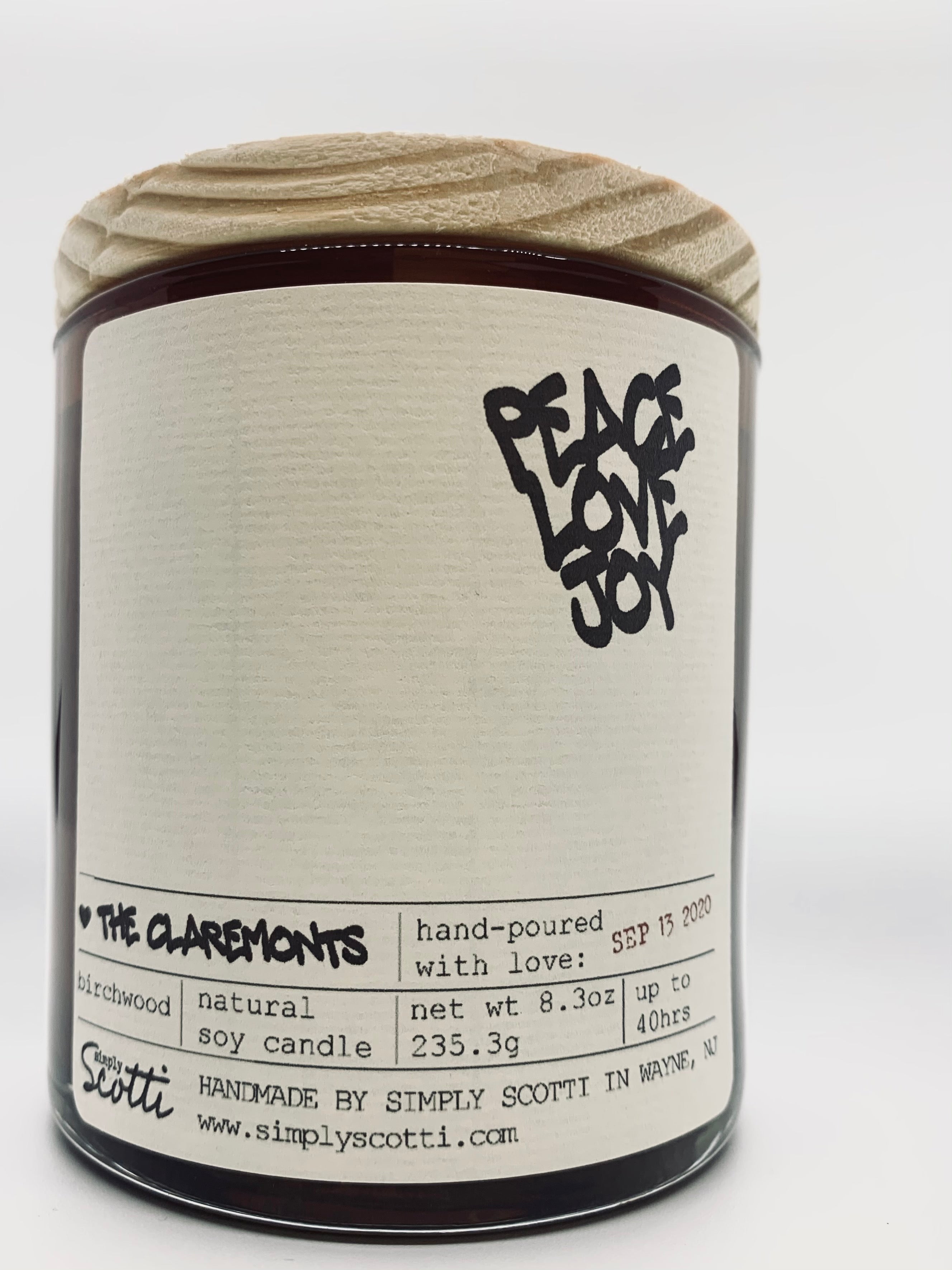 PEACE LOVE JOY Candle (Personalized)