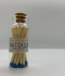 Mini Color-Tipped Safety Matches + Glass Bottle